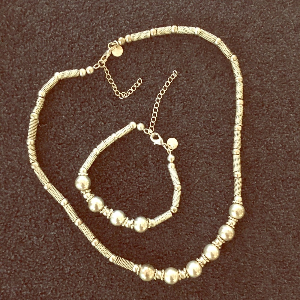 Matching necklace and bracelet
